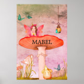 Mushroom Fantasy Fairy Kinderzimmer Poster (Vorne)