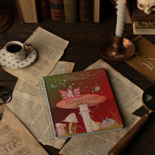 Mushroom Fantasy Fairy Magical Enchanted School Notizblock