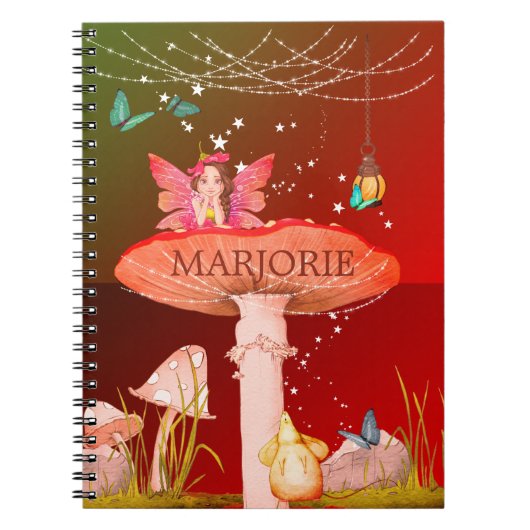 Mushroom Fantasy Fairy Magical Enchanted School Notizblock (Vorderseite)
