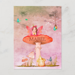 Mushroom Fantasy Fairy Mouse Dekoration Postkarte