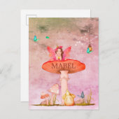 Mushroom Fantasy Fairy Mouse Dekoration Postkarte (Vorne/Hinten)