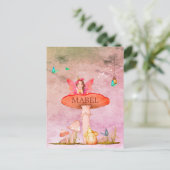 Mushroom Fantasy Fairy Mouse Dekoration Postkarte (Stehend Vorderseite)