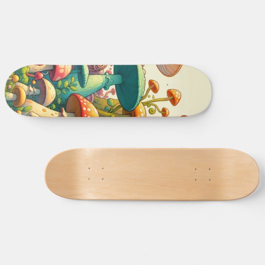Mushroom Fantasy Forest Skateboard (Horizontal)