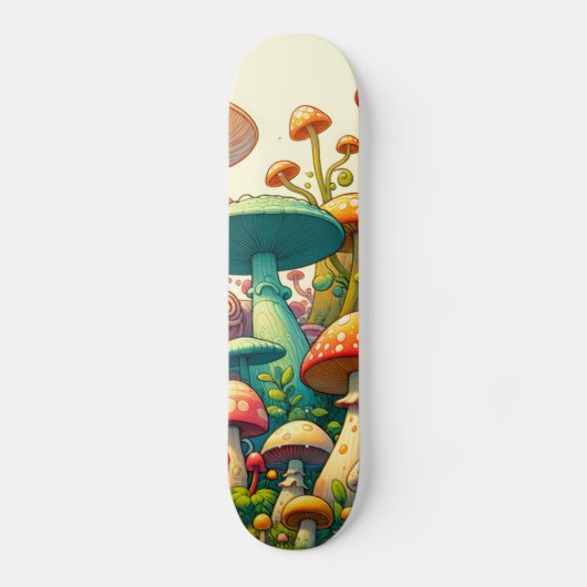 Mushroom Fantasy Forest Skateboard (Vorderseite)