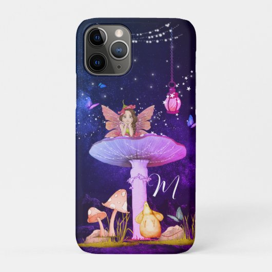 Mushroom Fantasy Monogram Magical Fairy Case-Mate iPhone Hülle (Rückseite)