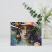 Mushroom Fantasy Woman Postkarte (Stehend Vorderseite)