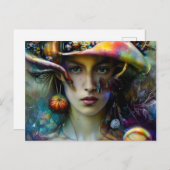 Mushroom Fantasy Woman Postkarte (Vorne/Hinten)