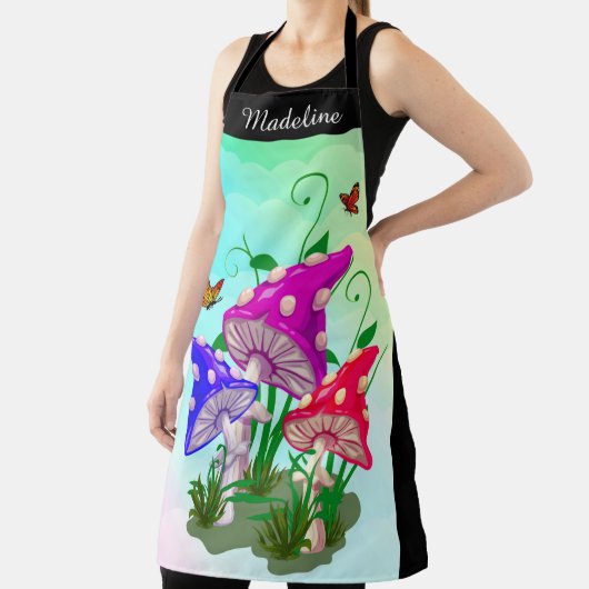 Mushroom | Farbenfrohe Trio Personalisiert große S Schürze (InSitu)