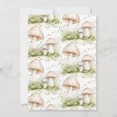 Mushroom-Fee-Zuhause, mädchenhafte Waldgeburt Einladung (Rückseite)