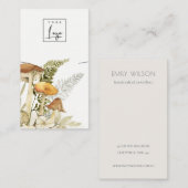 Mushroom Fern Foliage Logo Band Necklace Display Visitenkarte (Vorne/Hinten)