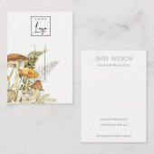 Mushroom Fern Folio Logo Haarschnitt Display Visitenkarte (Vorne/Hinten)