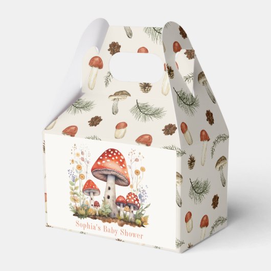 Mushroom Floral Baby Dusche Geschenkschachtel (Vorderseite)