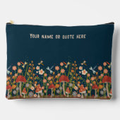 Mushroom Floral Dragonfly Custom Cosmetic Bag Zubehörtasche (Vorderseite)