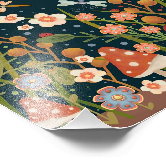 Mushroom Floral Just Besucher Zitat Inspirivity Fotodruck (Ecke)