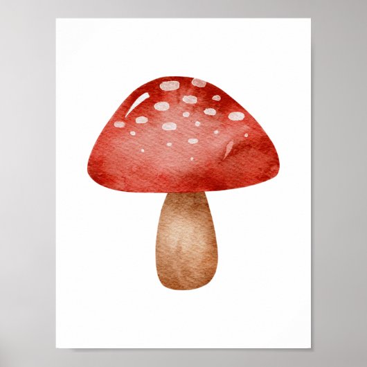 Mushroom Forest Autumn Red And White Poster (Vorne)
