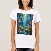 Mushroom Forest Bezaubernd Glühende Fantasy Art T- T-Shirt (Vorderseite)