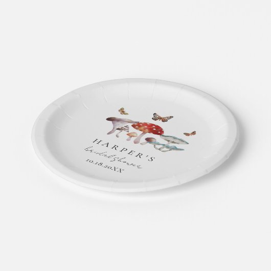 Mushroom Forest Brautparty Pappteller (Schrägansicht)