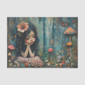 MUSHROOM FOREST FAIRE DECOUPAGE SEIDENPAPIER (Vorderseite)