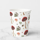 Mushroom Forest Fairy Igel Muster Kernstück Pappbecher (Rückseite)