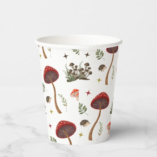 Mushroom Forest Fairy Igel Muster Kernstück Pappbecher (Rechts)