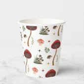 Mushroom Forest Fairy Igel Muster Kernstück Pappbecher (Vorderseite)