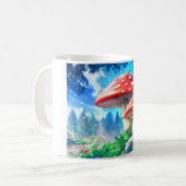Mushroom Forest Fantasy Art Kaffeetasse (Vorderseite Links)