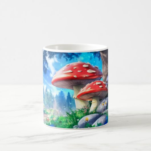 Mushroom Forest Fantasy Art Kaffeetasse (Mittel)