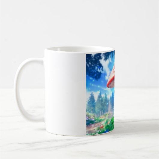 Mushroom Forest Fantasy Art Kaffeetasse (Links)