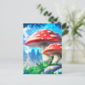 Mushroom Forest Fantasy Art Postkarte (Stehend Vorderseite)