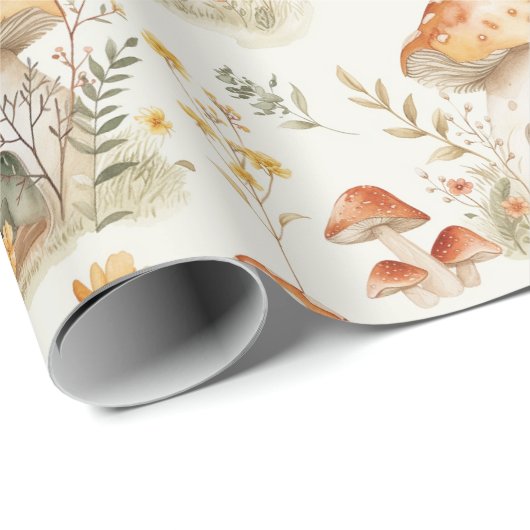 Mushroom Forest I Fairy Tale Kids Geschenkpapier (Rolleneckpunkt)