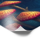 Mushroom Forest Magic Fantasy Cat Fotodruck (Ecke)