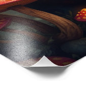 Mushroom Forest Magic Fantasy Cat Fotodruck (Ecke)