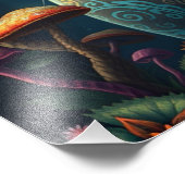 Mushroom Forest Magic Fantasy Cat Fotodruck (Ecke)