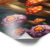 Mushroom Forest Magic Fantasy Cat Fotodruck (Ecke)