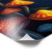 Mushroom Forest Magic Fantasy Cat Fotodruck (Ecke)
