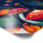 Mushroom Forest Magic Fantasy Cat Fotodruck (Ecke)