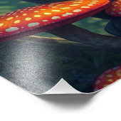 Mushroom Forest Magic Fantasy Cat Fotodruck (Ecke)