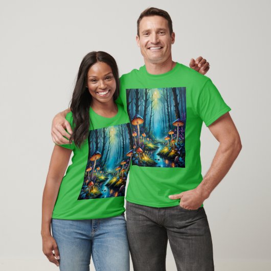 Mushroom Forest Magic Glow Scene T-Shirt (Unisex)