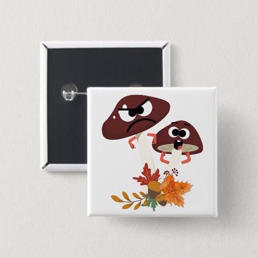 MUSHROOM FRIENDS BUTTON (Vorne & Hinten)