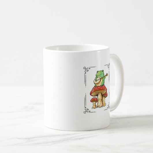 Mushroom Frog Goblincore Mycology Artistic Design Kaffeetasse (VorderseiteRechts)