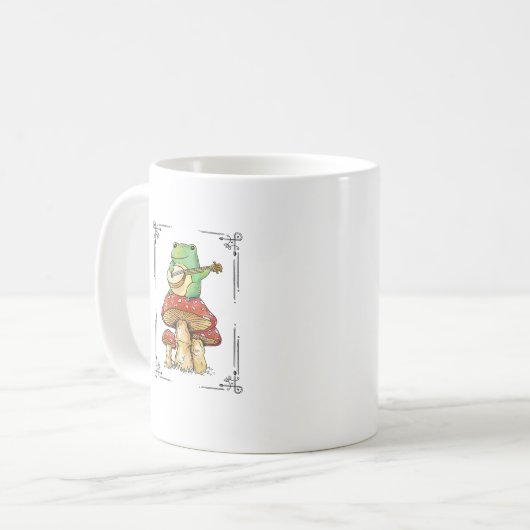 Mushroom Frog Goblincore Mycology Artistic Design Kaffeetasse (Vorderseite Links)