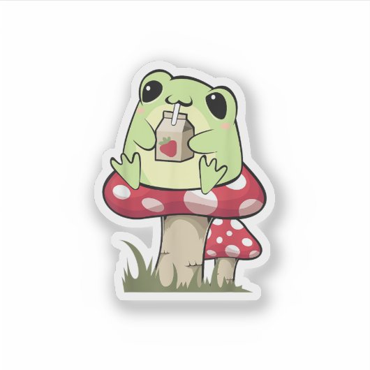 Mushroom Frog Goblincore Mycology Creative Style Aufkleber (Vorderseite)