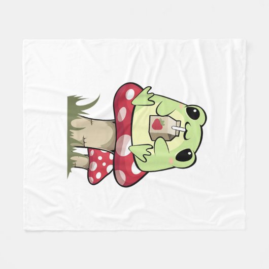 Mushroom Frog Goblincore Mycology Creative Style Fleecedecke (Vorderseite (Horizontal))
