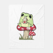 Mushroom Frog Goblincore Mycology Creative Style Fleecedecke (Vorderseite)