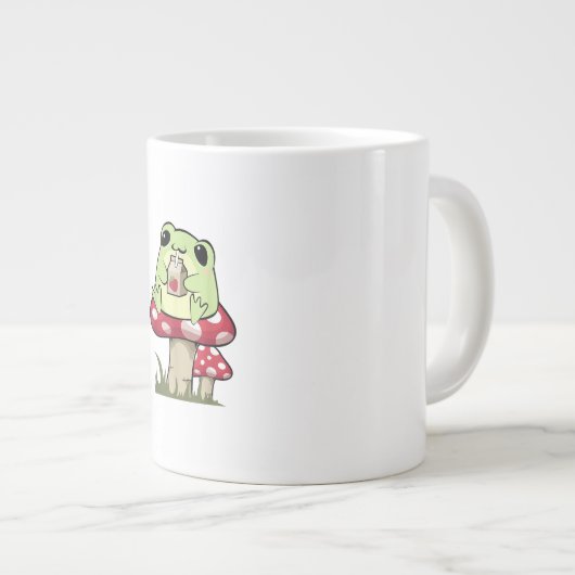 Mushroom Frog Goblincore Mycology Creative Style Jumbo-Tasse (Vorderseite Rechts)
