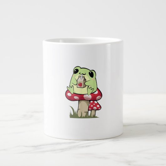 Mushroom Frog Goblincore Mycology Creative Style Jumbo-Tasse (Vorderseite)