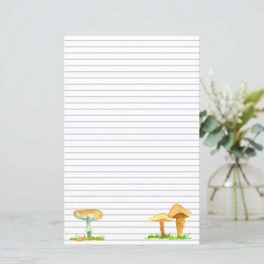 Mushroom Fungi Letter Writing Mycology Lined (Stehend Vorderseite)