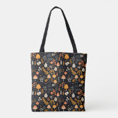 Mushroom Garden Black Tote Bag Tasche (Rückseite)