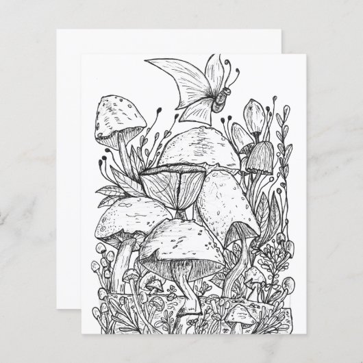 Mushroom Garden Butterfly-Farbseite (Vorne/Hinten)