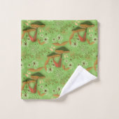 Mushroom Garden Green Badhandtuch Set (Waschlappen)